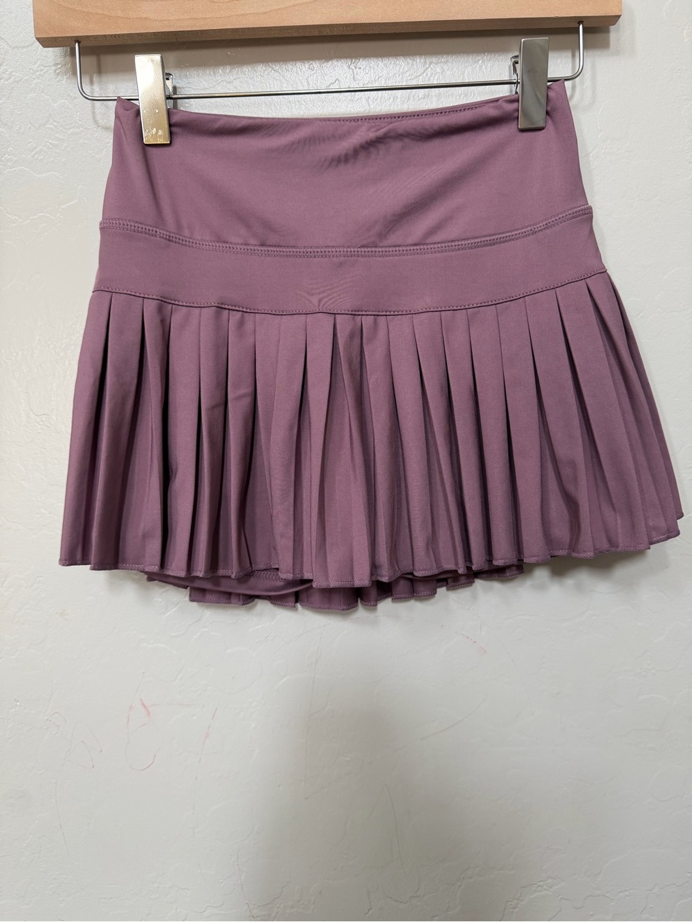 Pleated Mini Skirt in Dusty Mauve